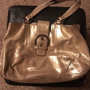 Gold coach purse